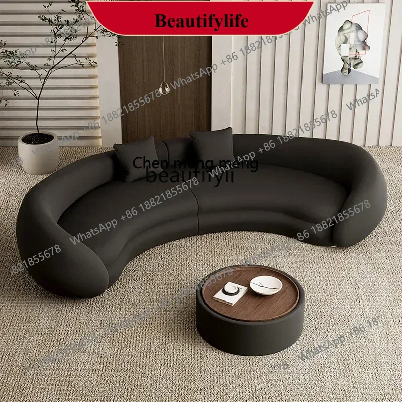 z183   Italian light luxury semi-circular curved sofa special-shaped senior designer beauty salon hotel reception