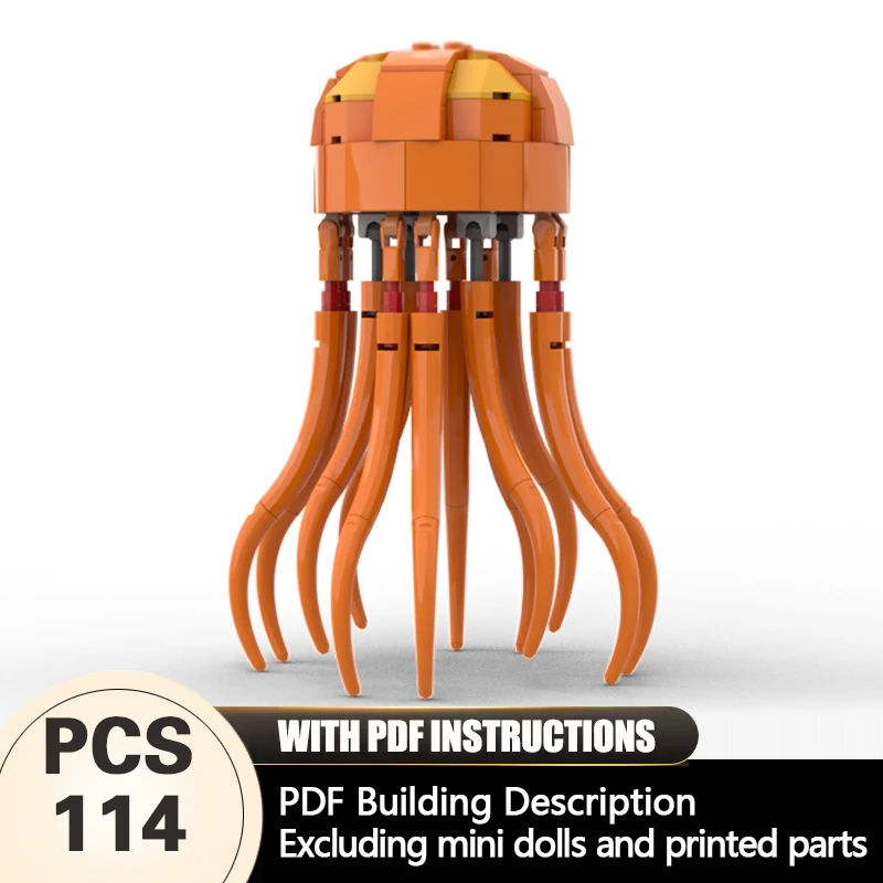 

Creators Animal Series Model MOC Building Bricks Sea Cnidaria Modular Technology Gifts Holiday Assemble Children Toys Suit