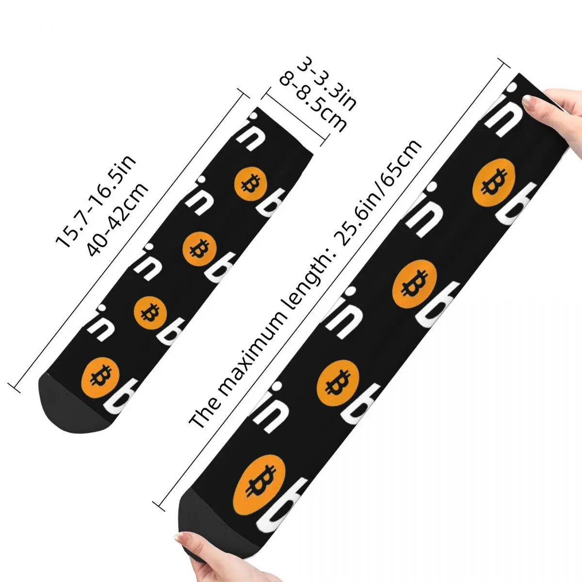 Funny Men's Socks Bitcoin Retro Bitcoin Hip Hop Novelty Crew Sock Gift Pattern Printed