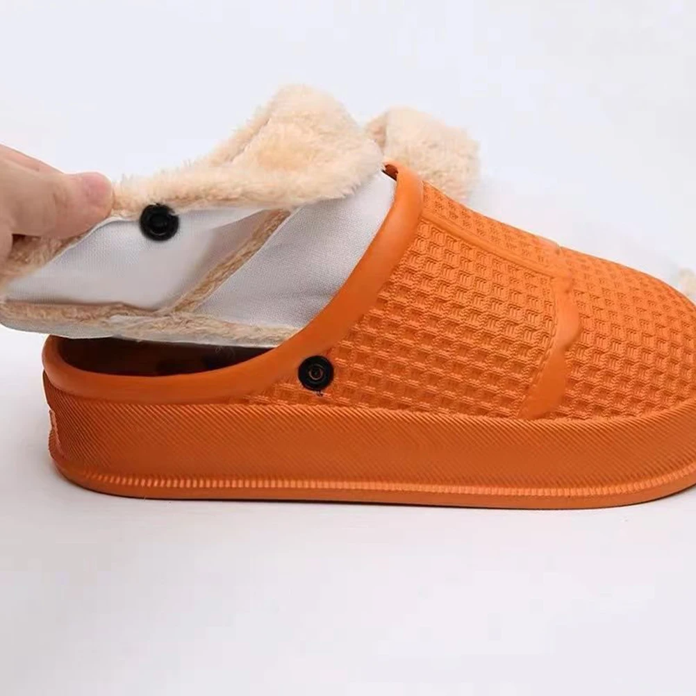 2 Pairs Winter Warm Shoe Cover Winter Clog Shoes Inserts Lining Slippers Fleece Thickened Liner Slip-on Clog Warming Plush Cover