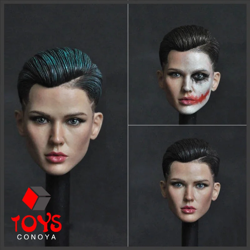 【In Stock】MC001 1/6 Ruby Rose Head Sculpt PVC Female Head Carving Model Fit 12'' Soldier Action Figure Body Dolls