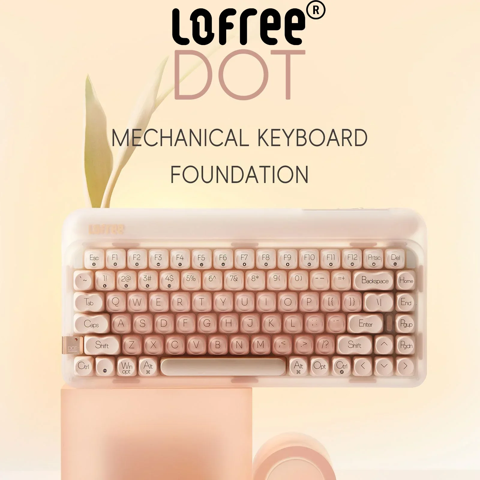 LOFREE Keyboard DOT Foundation Mechanical Keyboards with 3 Types Connection for Windows Mac OS/Pink GATERON Baby Racoon Switches