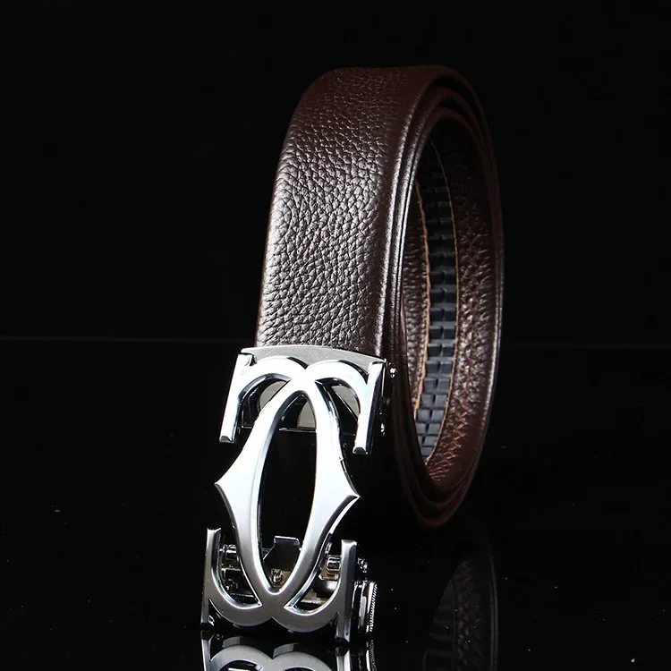 Wide New Style Korean Version Fashion All-match Men's Leather Belt Business Automatic Checkoff Full-Grain Leather Waistband