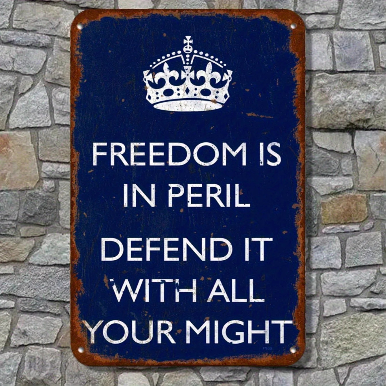Retro Freedom Is In Peril Defend It with All Your Might  Metal Painting Sign for Bar Decor, Home Decor, Restaurant Decor, Cafe