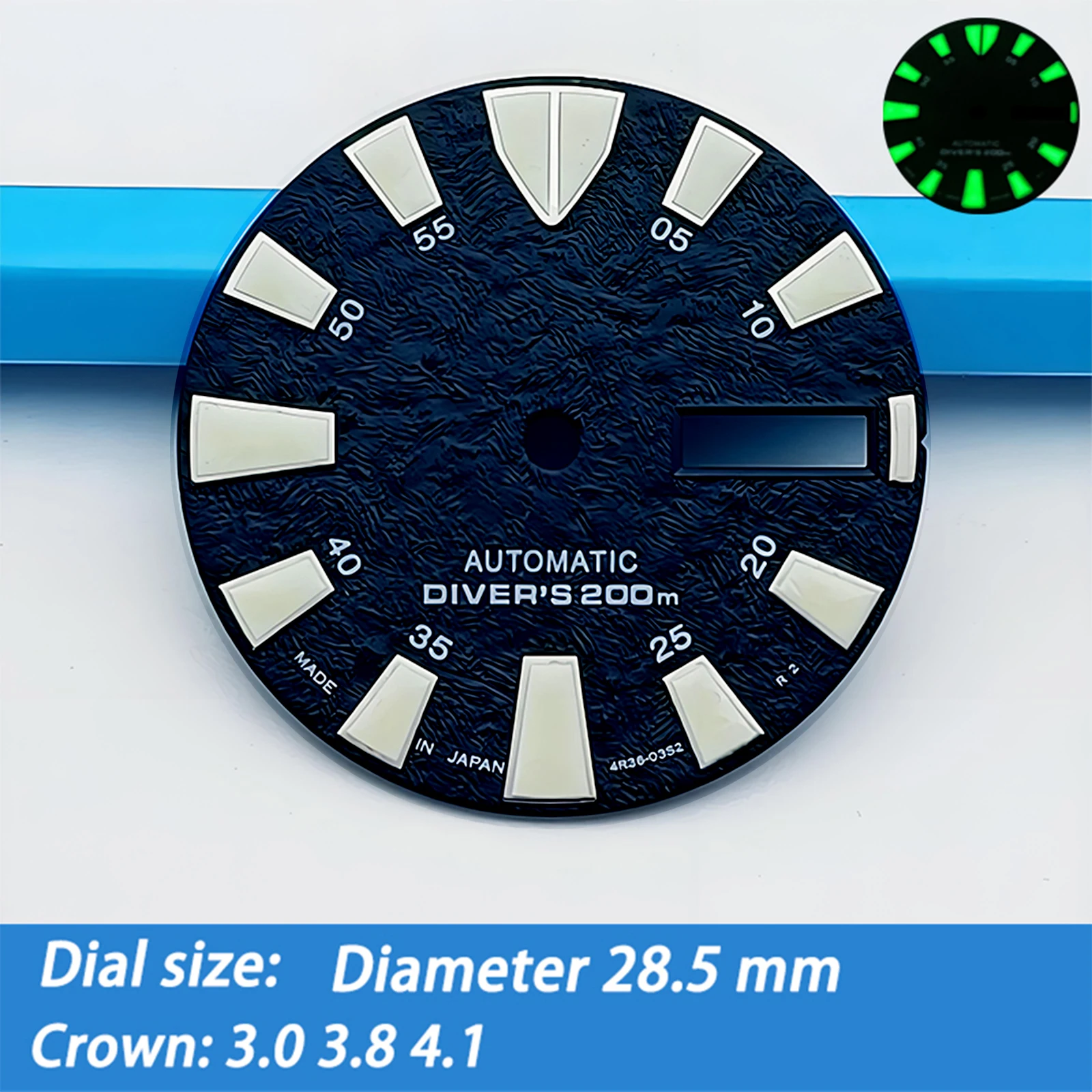 Watch Dial 28.5mm Dial NH35 Dial Fit NH35 NH36 4R 6R Movement Fit SKX007 Turtle Samurai Tuna Tin Case