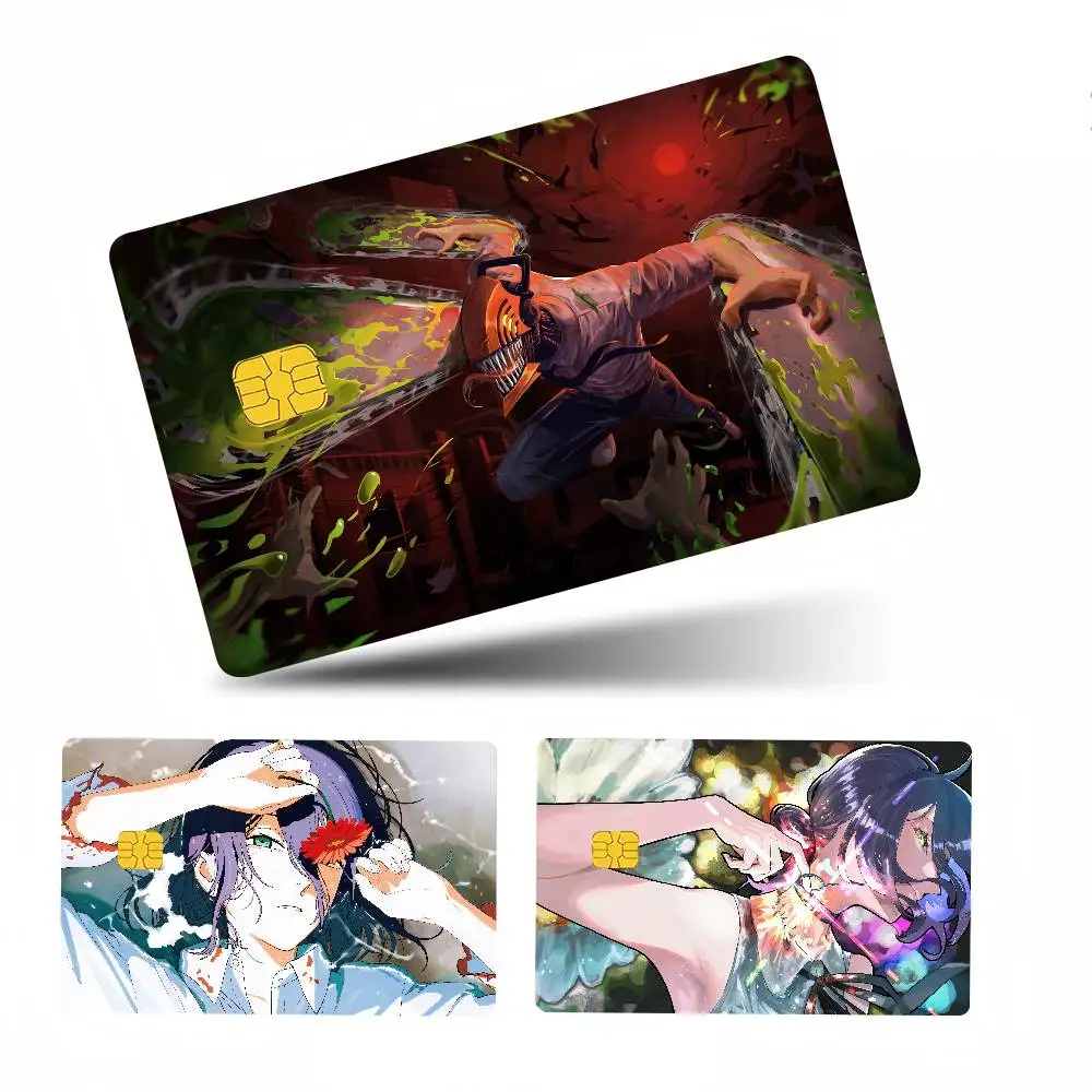 Hot Anime C-Chainsaw Man Reze Arc 100% New Anime Waterproof Skin Cover Skin Sticker For Credit Bank Debit Card No Fade