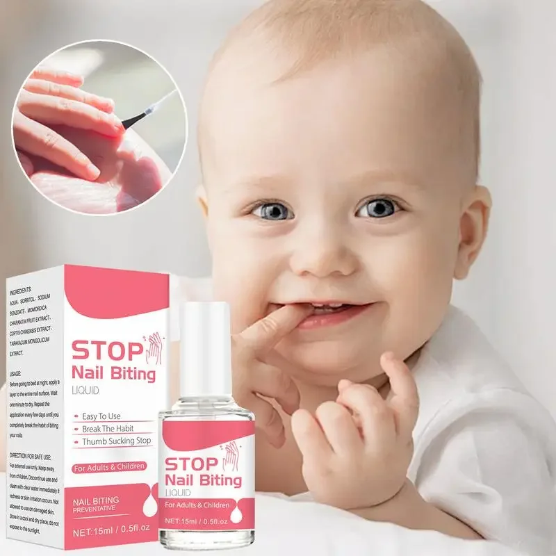 Sdotter 1pcs 15ml Stop Nagelbijten Behandelingen Vloeistof Stop Bittere Vloeistof Nagelriemverzorging Benodigdheden Voor Kinderen en volwassenen