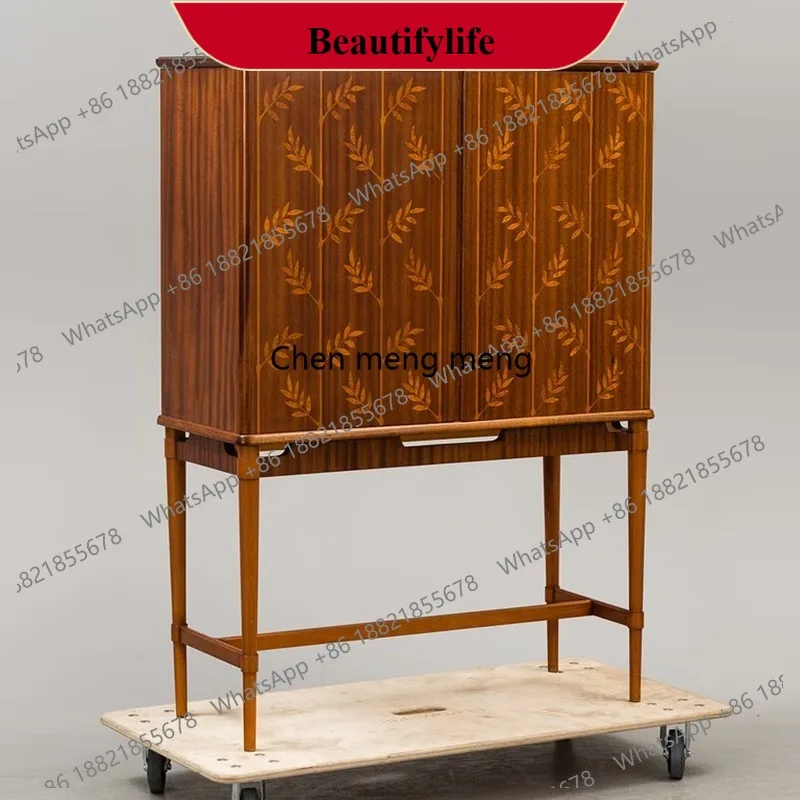 

M178 American retro solid wood dining side cabinet porch decorative cabinet French dining side locker