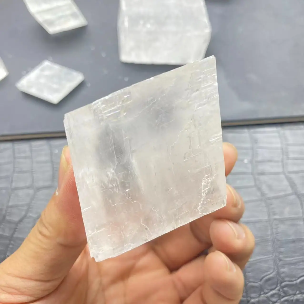 Natural Transparent Raw White Optical Calcite Iceland Spar Mineral Specimen Healing Stones Quartz Home Decor view 5
