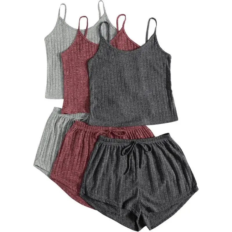 

Women's Ribbed Knit Crop Top Set Baring Belly Fashionable Summer Outfit Knitted Set Comfortable Breathable Material