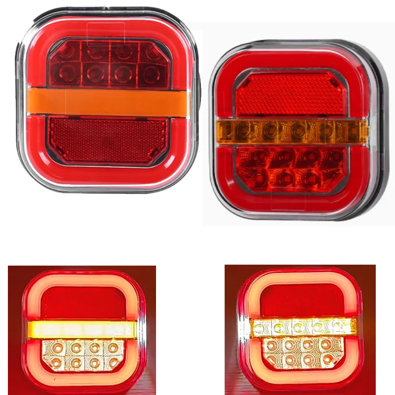 12/24V fog light Dynamic Brake Flowing Stop Turn Tail Lights Guiding /ReflectorTraffic  Truck Pickup Light LED Tail Lights