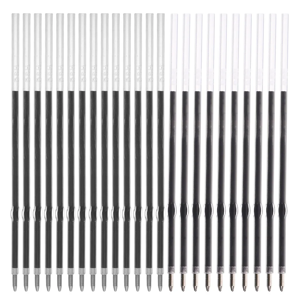 200Pcs Replaceable Ballpoint Pen Refills 0.7mm Medium Black Ink Smooth Flow Easy-Insert Refill for Click Pens Gel Ink