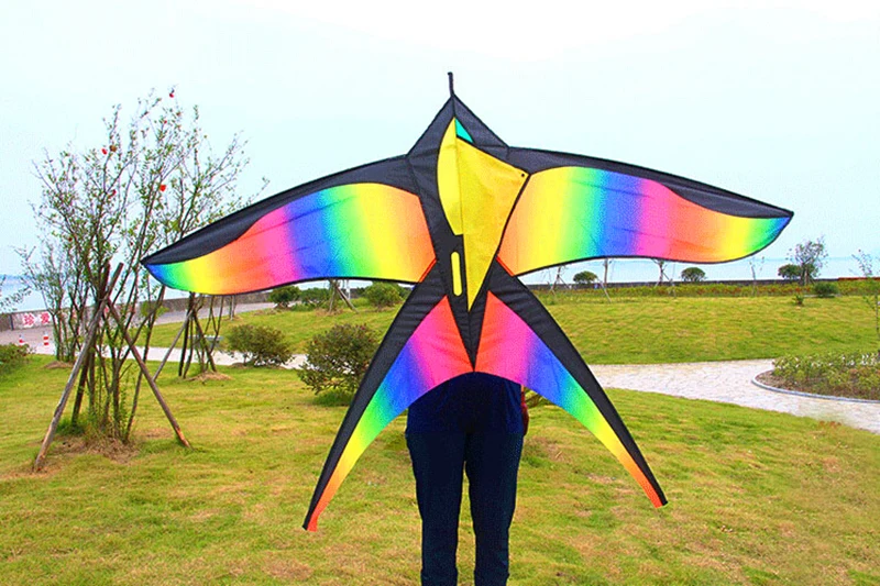 free shipping rainbow bird kites for kids giant kite outdoor games parachute inflatable toys sports windsock Gaori kyen flying