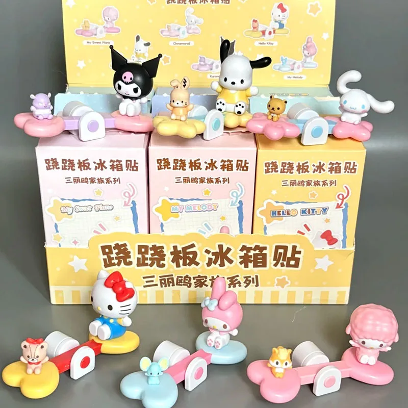

Sanisendi Sanrio Family Series Seesaw Refrigerator Blind Box Toy Hello Kitty Kids Trendy Collectible Gift Box