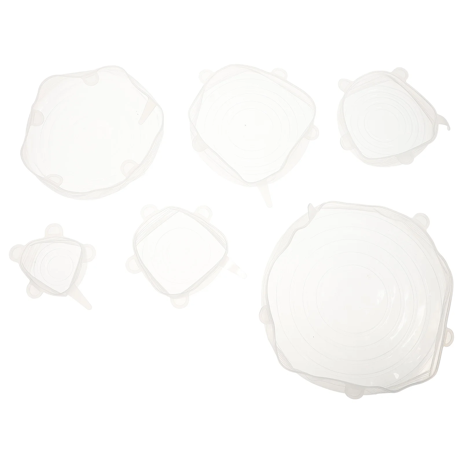 

6 Pcs Silicone Sealed Lids Stretch Covers Reusable Food Containers Airtight Bowls Cups Plates Pots Microwave Safe Kitchen