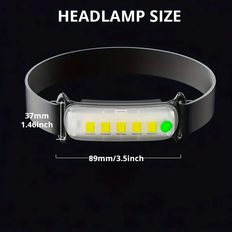 Upgraded Portable Version Mini Headlamp USB Rechargeable Waterproof Camping Lamp Outdoor Fishing Lights Work Light