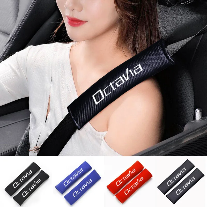 

Car Seat Belt Adjustable Shoulder Pad Protection Seat Belt Padding Pad Auto Interior Access For Skoda Octavia Car Accessorie