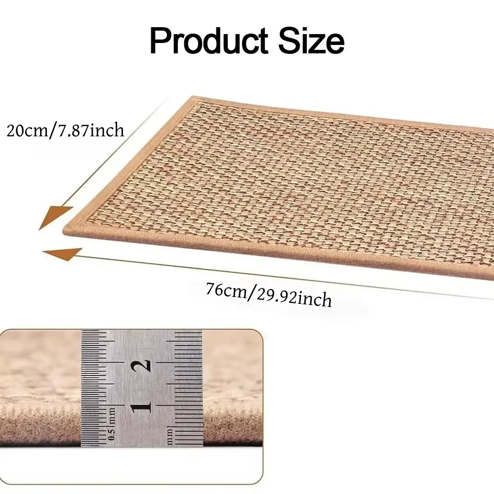 1/3pcs Non Slip Stair Treads Rug Natural Jute Entryway Mat for Indoor Outdoor Use Anti Skid Washable Floor Mat Home Entrance Hal