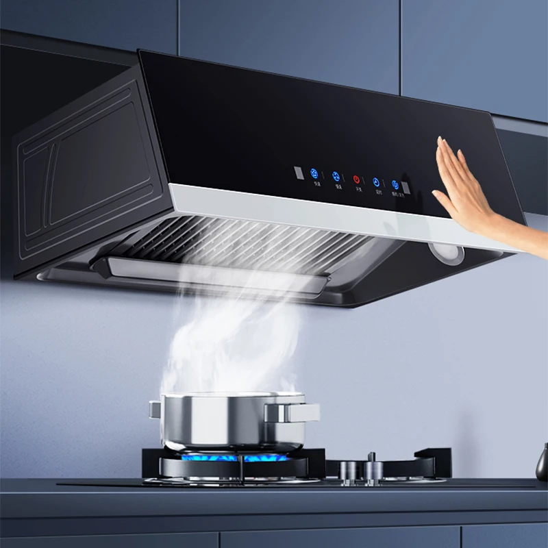 180W Range Hood Home Kitchen Large Suction Small Oil Hat Machine Top Suction Automatic thermal cleaning Range Hood CXW-180-C01