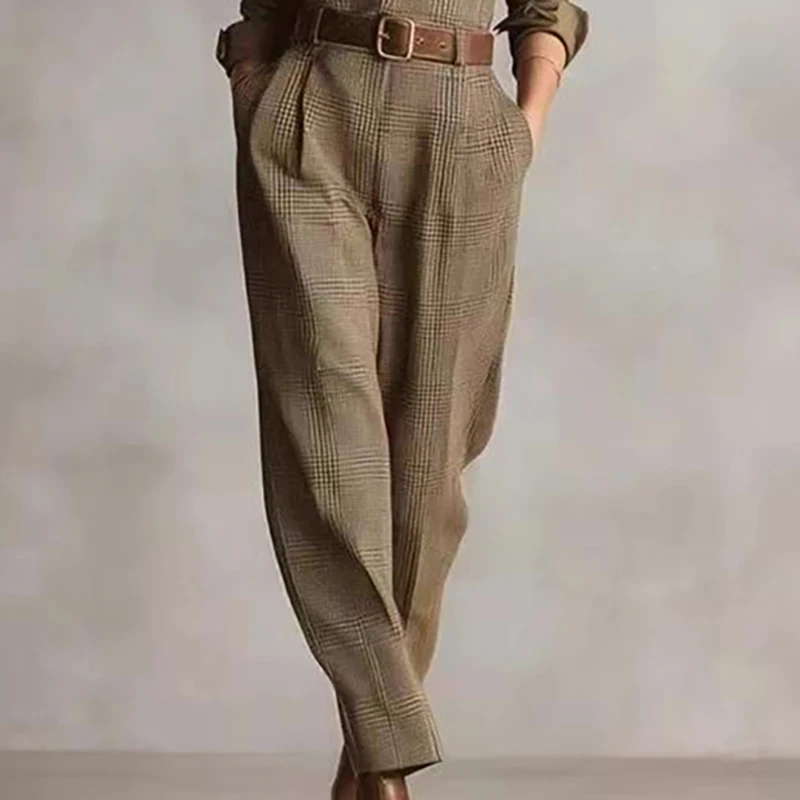 أنيقة زر التلبيب قميص حللا امرأة خمر منقوشة طباعة جيب ضئيلة وزرة الخريف طويلة الأكمام الملابس النسائية داخلية