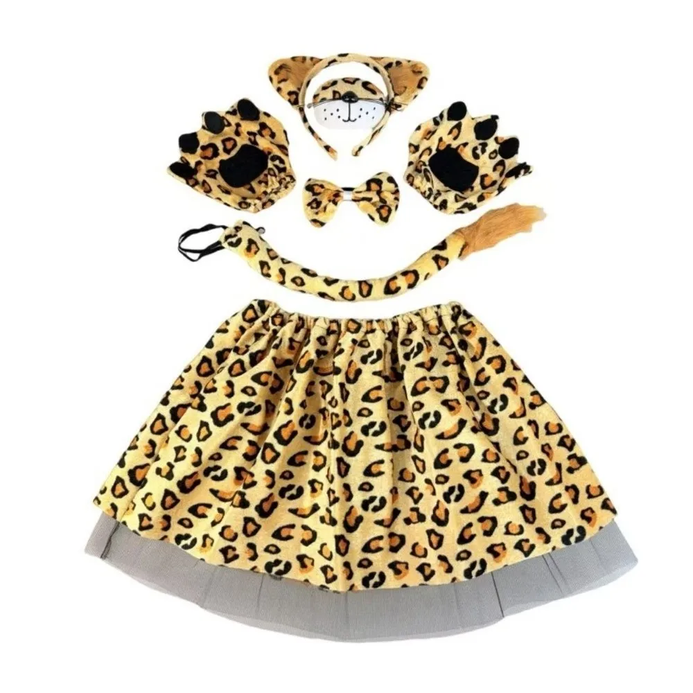 Fairy Cowgirl Skirt Headband Bow Giraffe Children Short Dress Performance Costumes Hairband Animal Ears Tail Complete Set Gifts