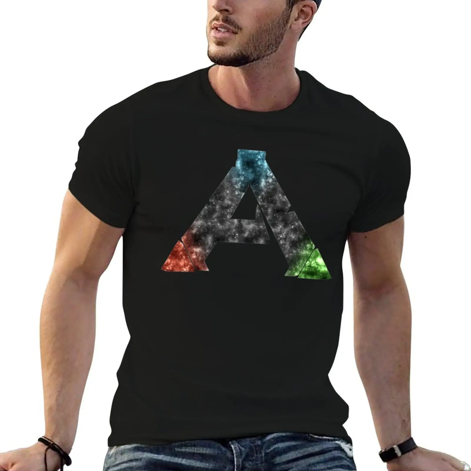 Ark Survival Evolved - T-shirt avec logo (design Galaxy) pour homme, t-shirt d'été pour homme, t-shirt en coton épais
