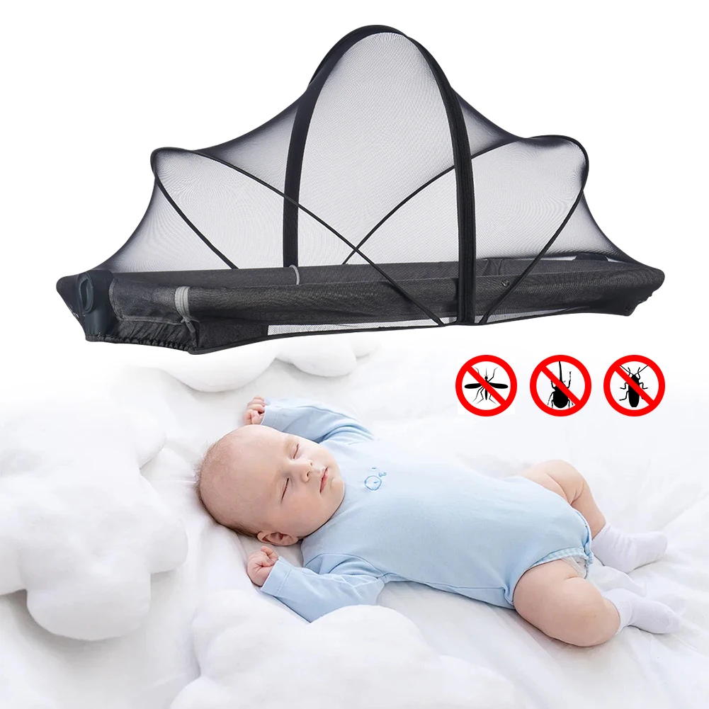 Baby Mosquito Net Tent Folding Crib Cover Bassinet Mosquito Net Cover for Baby Crib To Keep Cats/Bugs Out