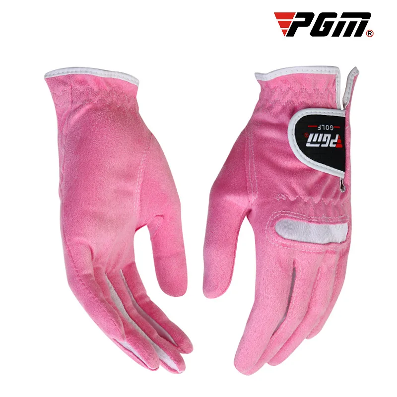 PGM 1pair Women Golf Gloves Soft Microfiber Cloth Breathable Non-slip Protective Gloves Hand Wear Golf Accessory ST009