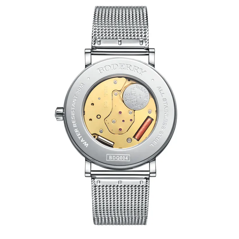 Boderry ELEGANT Swiss Quartz Movement Watch Classic Sapphire Crystal Waterproof Wristwatch For Men