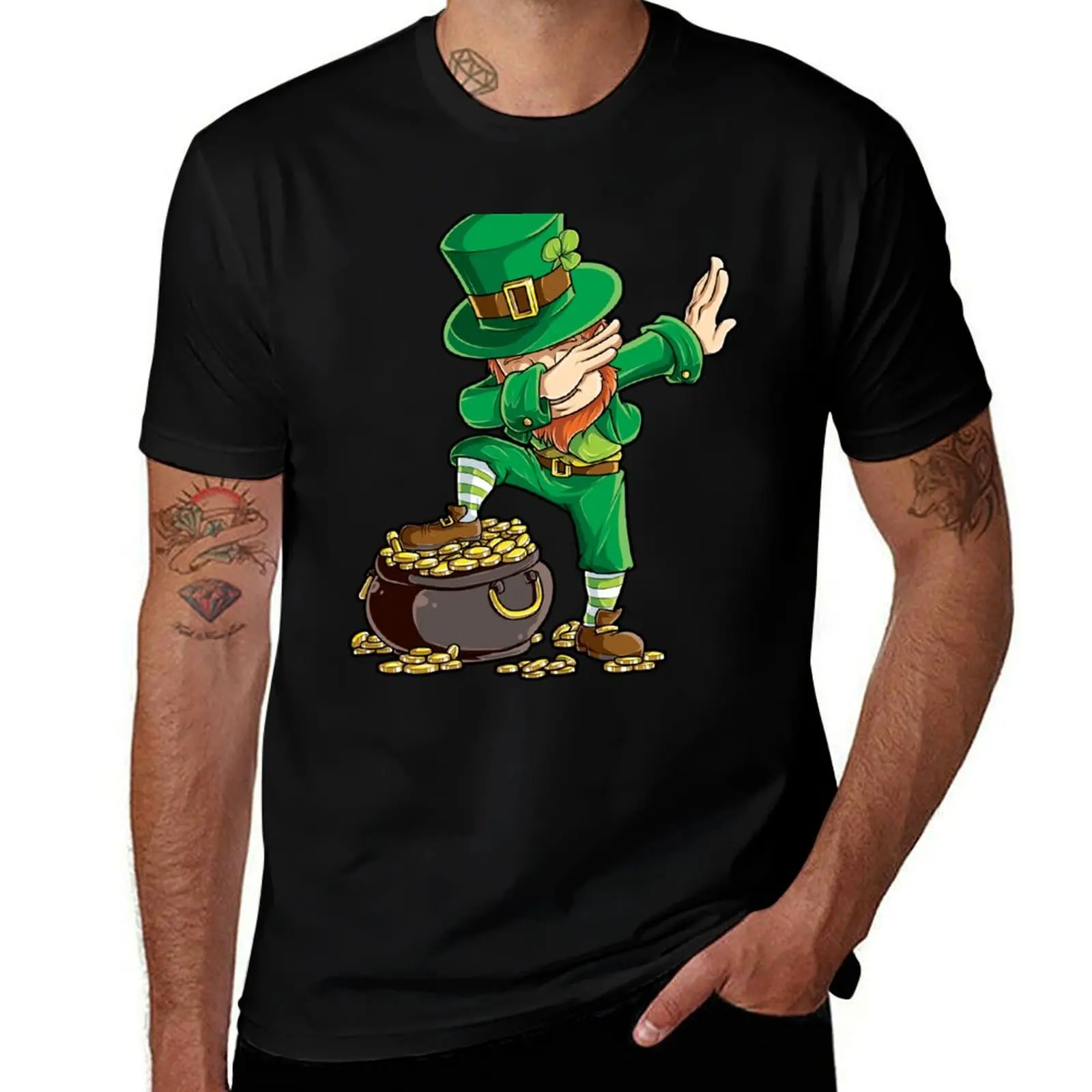 

Dabbing Leprechaun T-Shirt man t shirt cotton high quality man graphic t shirt funny t shirts dark humor T-shirt