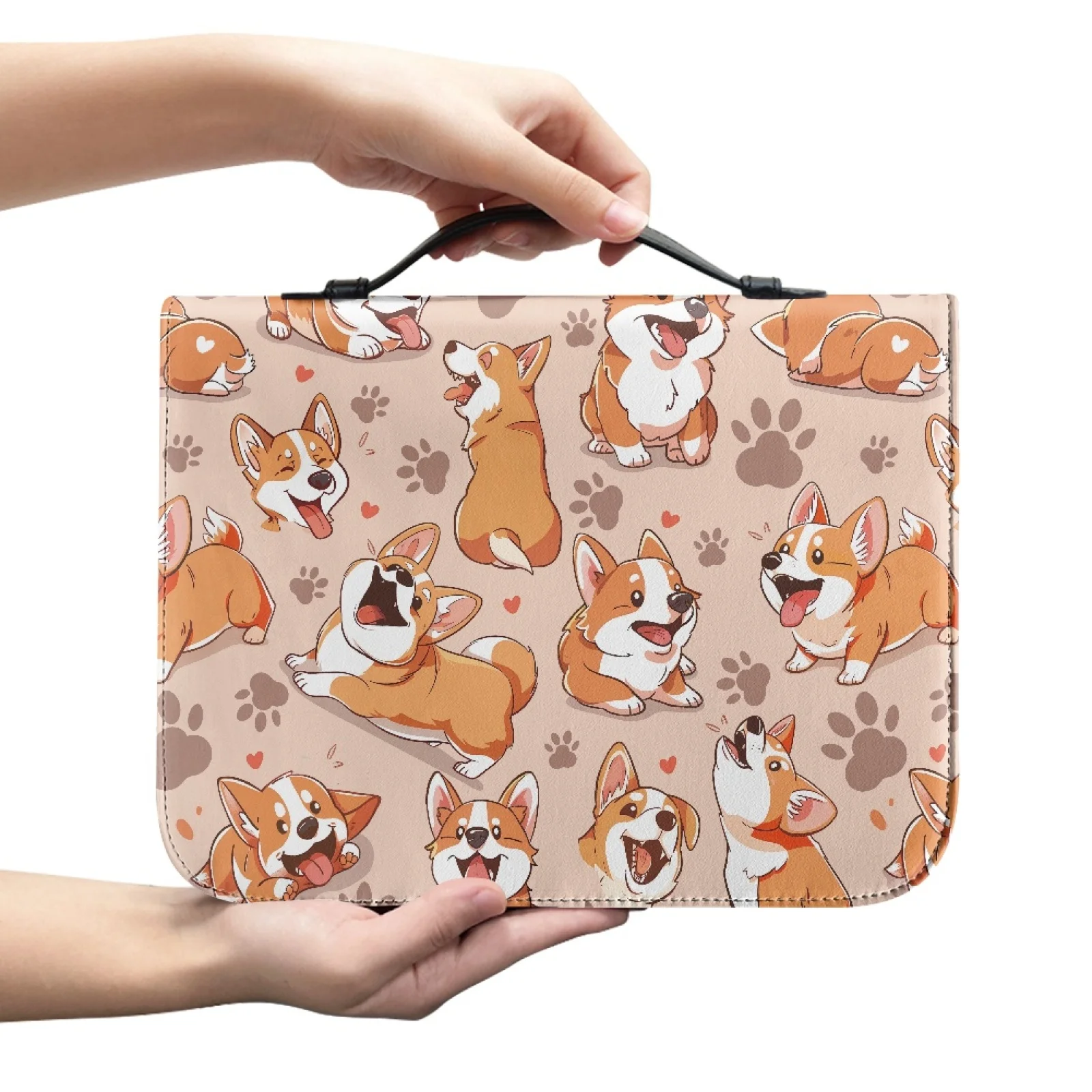 XIXIRIMIDO Cute Corgi Bible Case PU Leather Durable Bible Book Cover for Church 2026 Collection