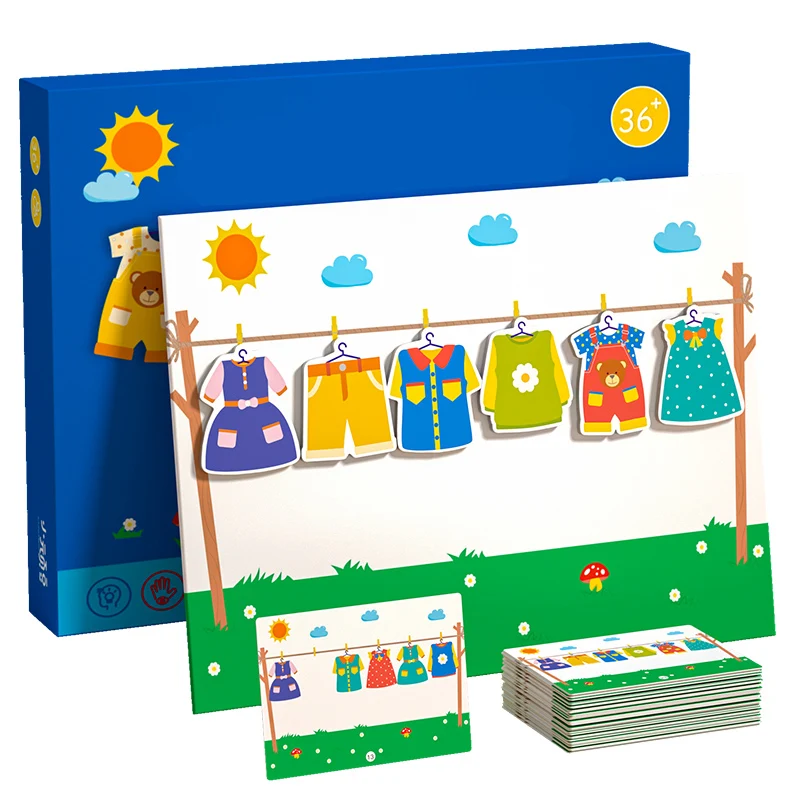 

Matching Clothes, Shapes, Colors, Children's , Boys and Girls Aged 3 to 6, Montessori Early Childhood Education and Puzzle