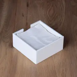 PU Leather Square Cocktail Napkin Holder Tissue Box Paper Serviette Dispenser Ba 87HA