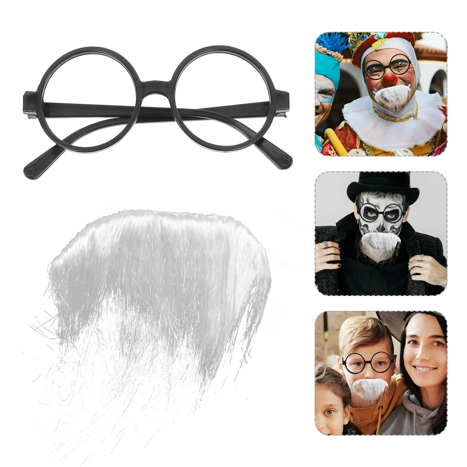 

1Set Realistic Fake Mustache Beard Set for Cosplay Party Halloween Photo Prop Reusable Realistic Fake Beard False Mustache
