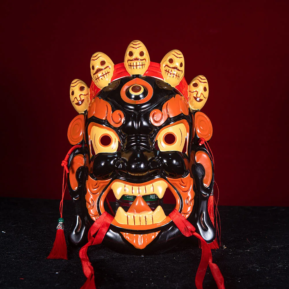Masque d'Halloween traditionnel minorité douane folklorique Festival Nuo opéra Nuo opéra tibétain rituel masque Coaplay masque de statue divine