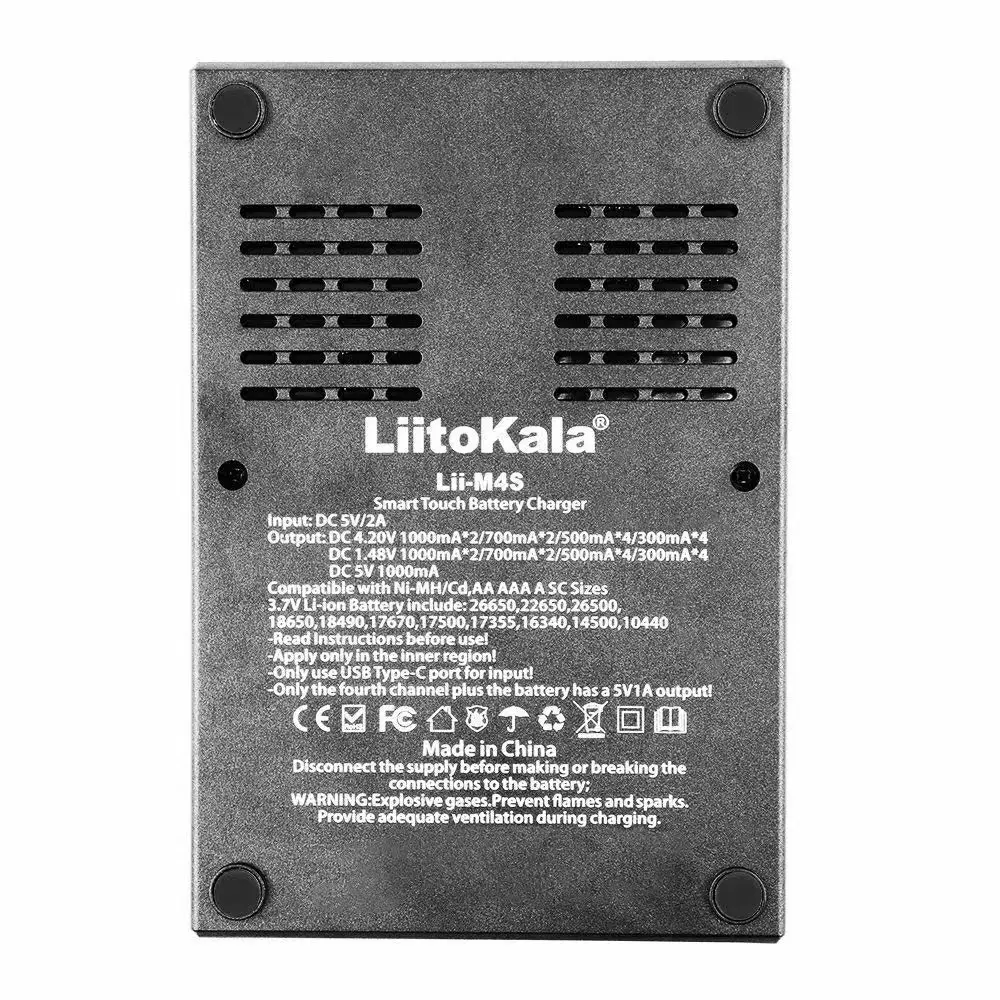 LiitoKala Lii-M4 Lii-M4S Lii-402 Lii-500 3.7V 18650 18350 26650 14500 16340 NiMH lithium battery Discharge test smart charger