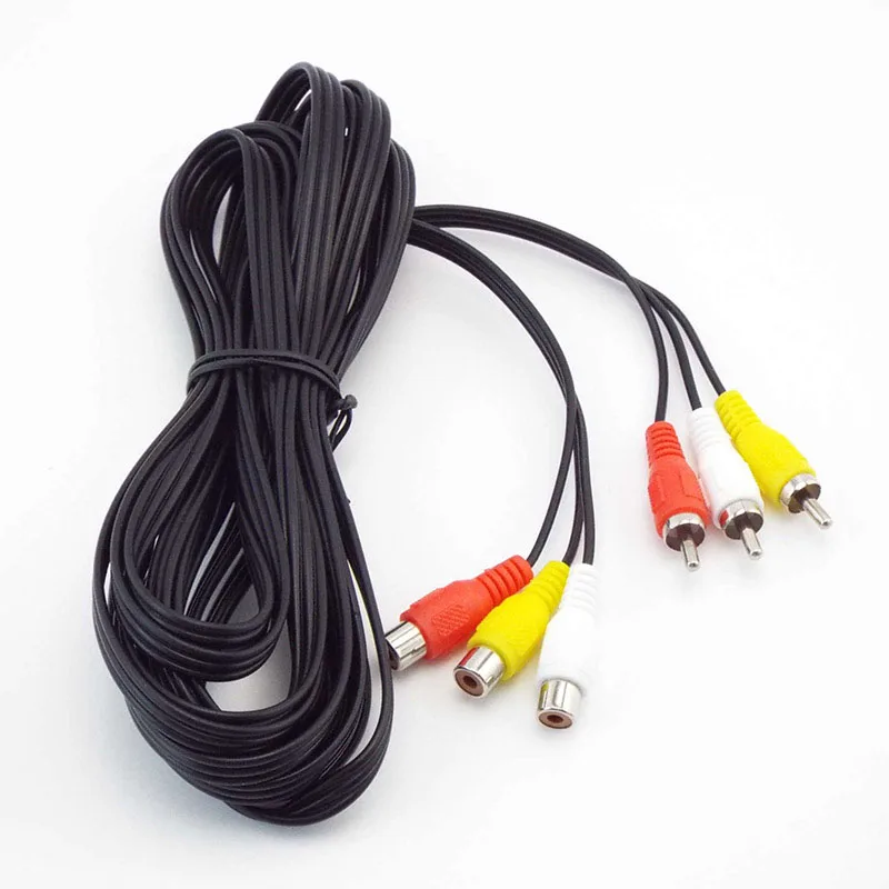 3 RCA to 3 RCA Cable Audio Video AV Male to Female Extension Cable Audio Cables E1