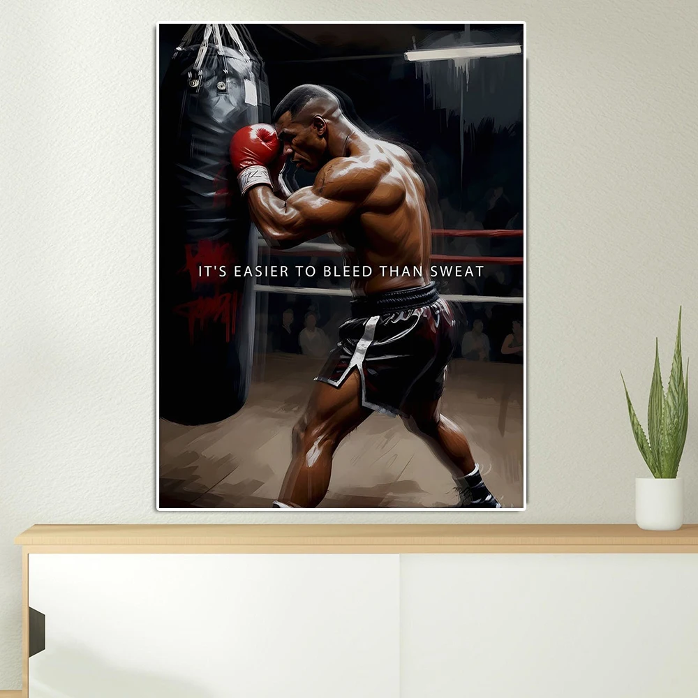 

Famous Sports Star Tyson Portrait Poster Boxing Legend Quote Canvas Painting Fitness Motivation Wall Art Living Room Home Decor