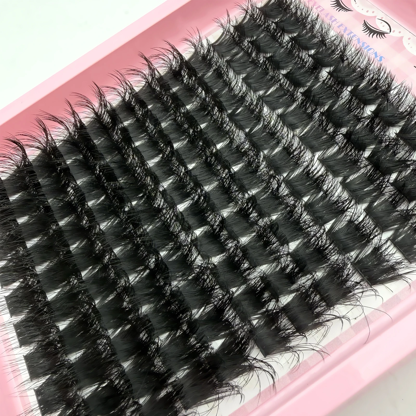 DIY Wimpernverlängerungs-Cluster 100D 8D Flauschig 0,07mm D-Curl 14-24mm Gemischte Einzelwimpern Einfach Anzuwenden für Anfänger Make-up-Tool – Detail 2