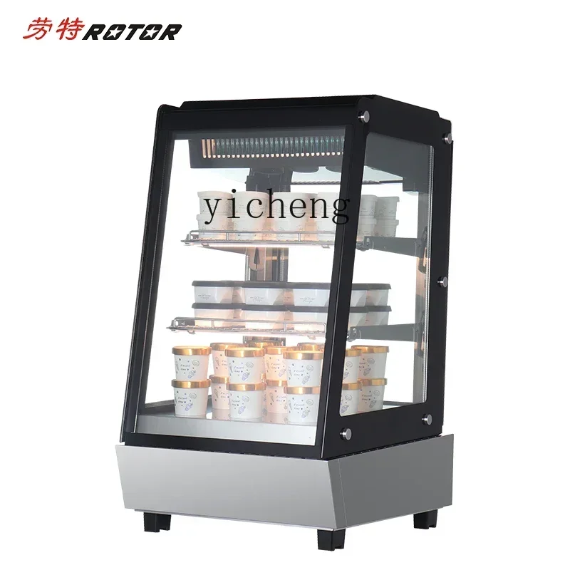 D17-2Desktop Small Refrigerated Freezer Four-sided Glass Display Cabinet Ice Cream Cabinet