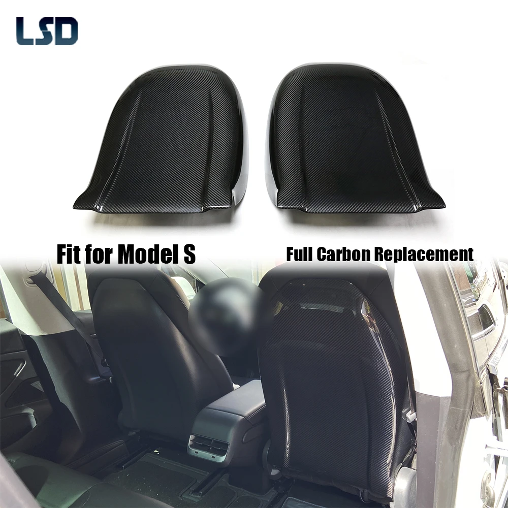 

For Tesla 2021+ Model S Full Dry Carbon Fiber Seat Back Replacement Trim Car Plaid Interior Accessories Matt Forged