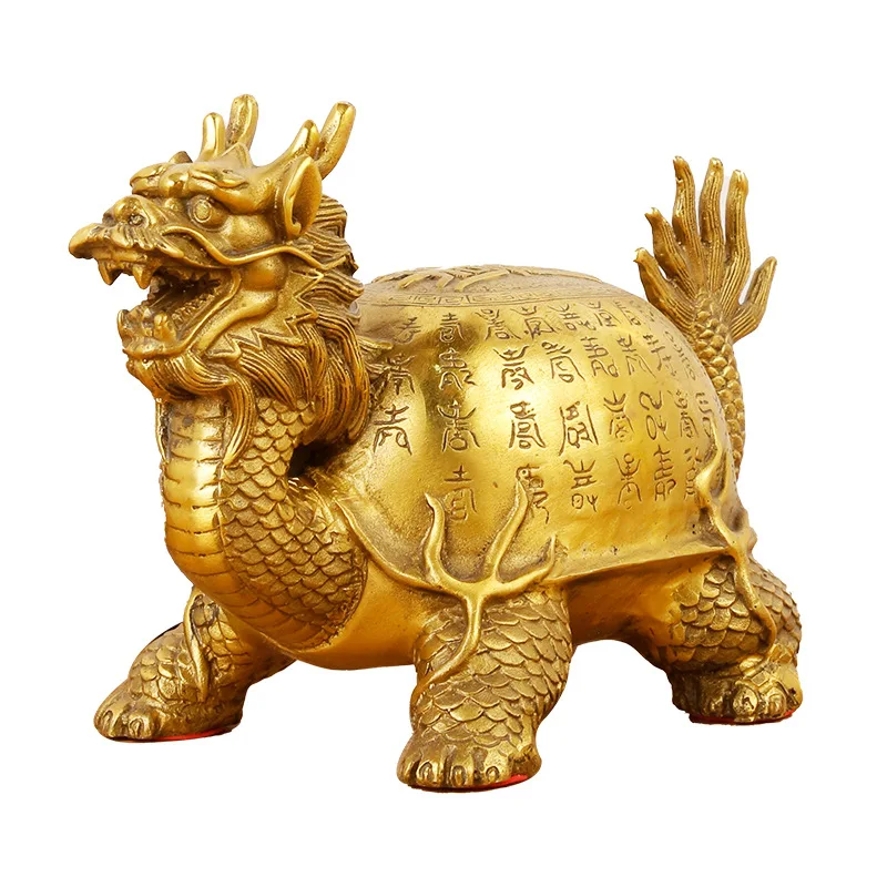 Ornamento de latão longevidade dragão tartaruga presente de aniversário para idosos