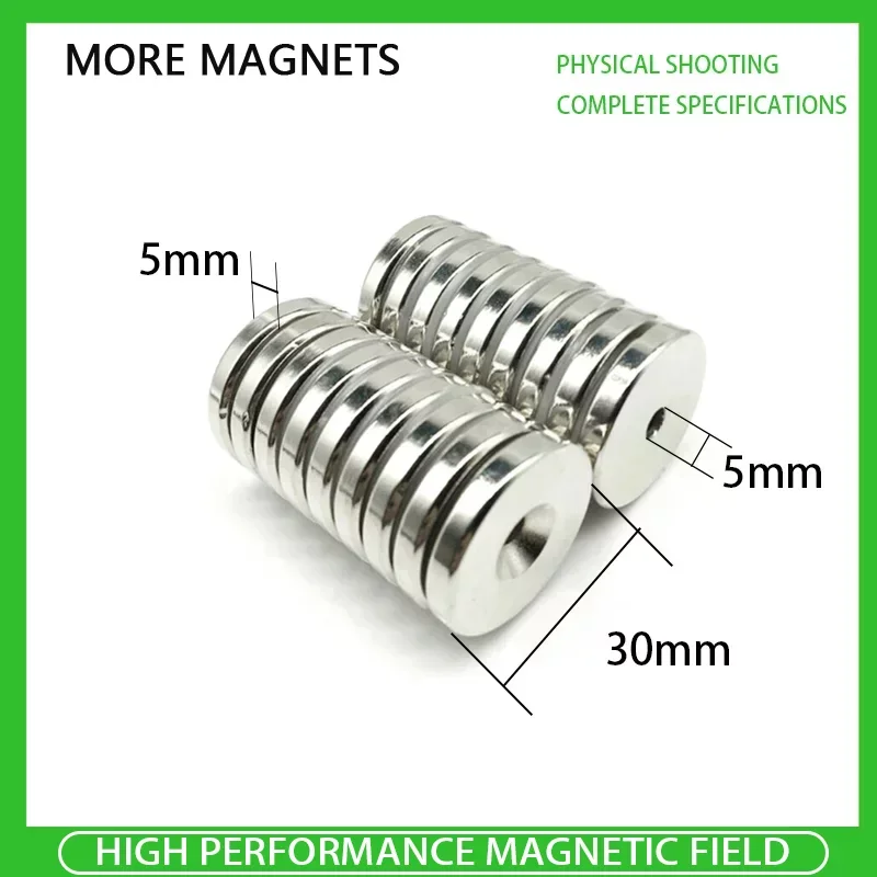 

1 ~ 30 шт. 30x5-5 мм круглый потайной Неодимовый Магнит 30x5 мм отверстие 5 мм N35 мощные магниты 30*5 мм