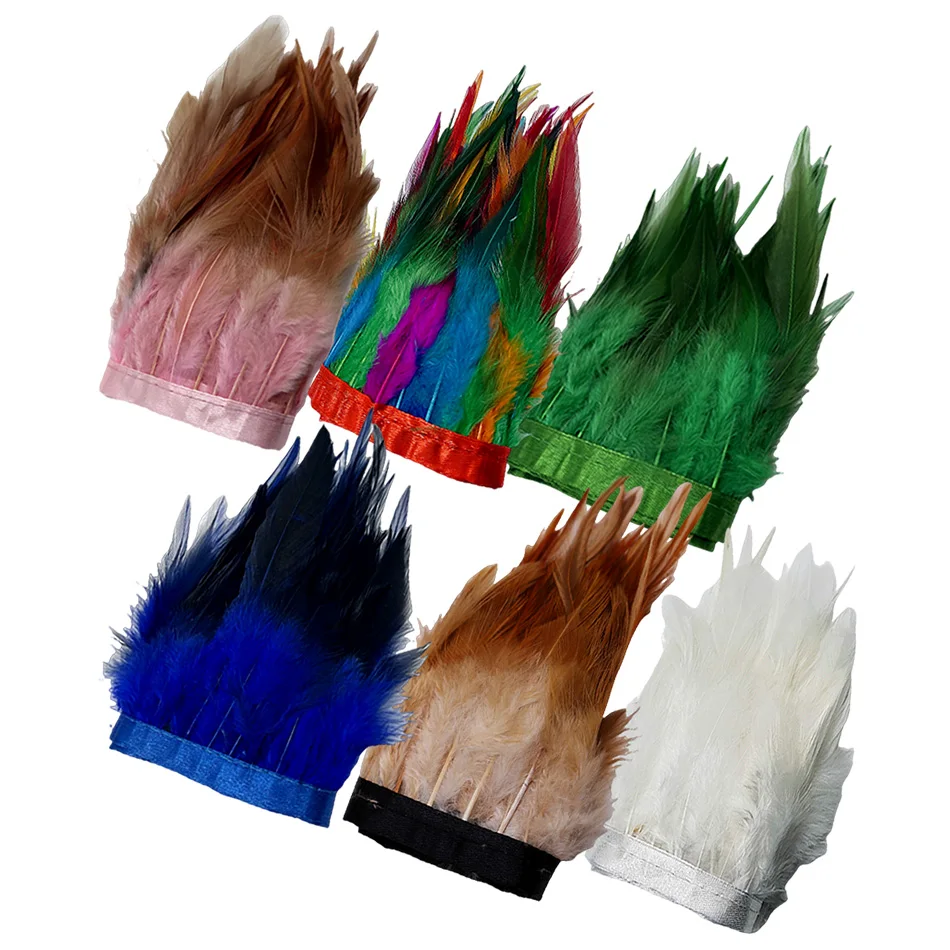 1M 10-15cm Christmas Pheasant Feathers Trim Handmade DIY Party Plume Crafts Feathers Ribbon Wedding Sewing Clothes Decoration