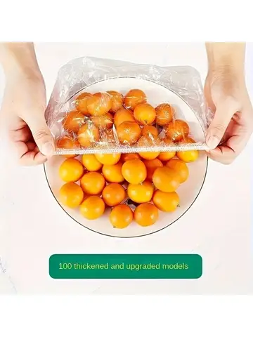 100pcs Reusable Elastic Food Covers - Transparent Stretchable Bowl Plate Seals (Alternative to Foil & Deli Covers)