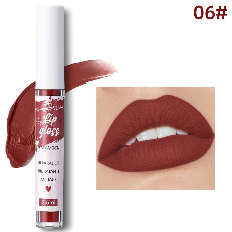 Rosaroter, mattierter, flüssiger Lippenstift, wasserfest, langlebig, feuchtigkeitsspendend, langlebiger Lippenstift, nicht klebender Lipgloss, koreanisches Make-up – Detail 32