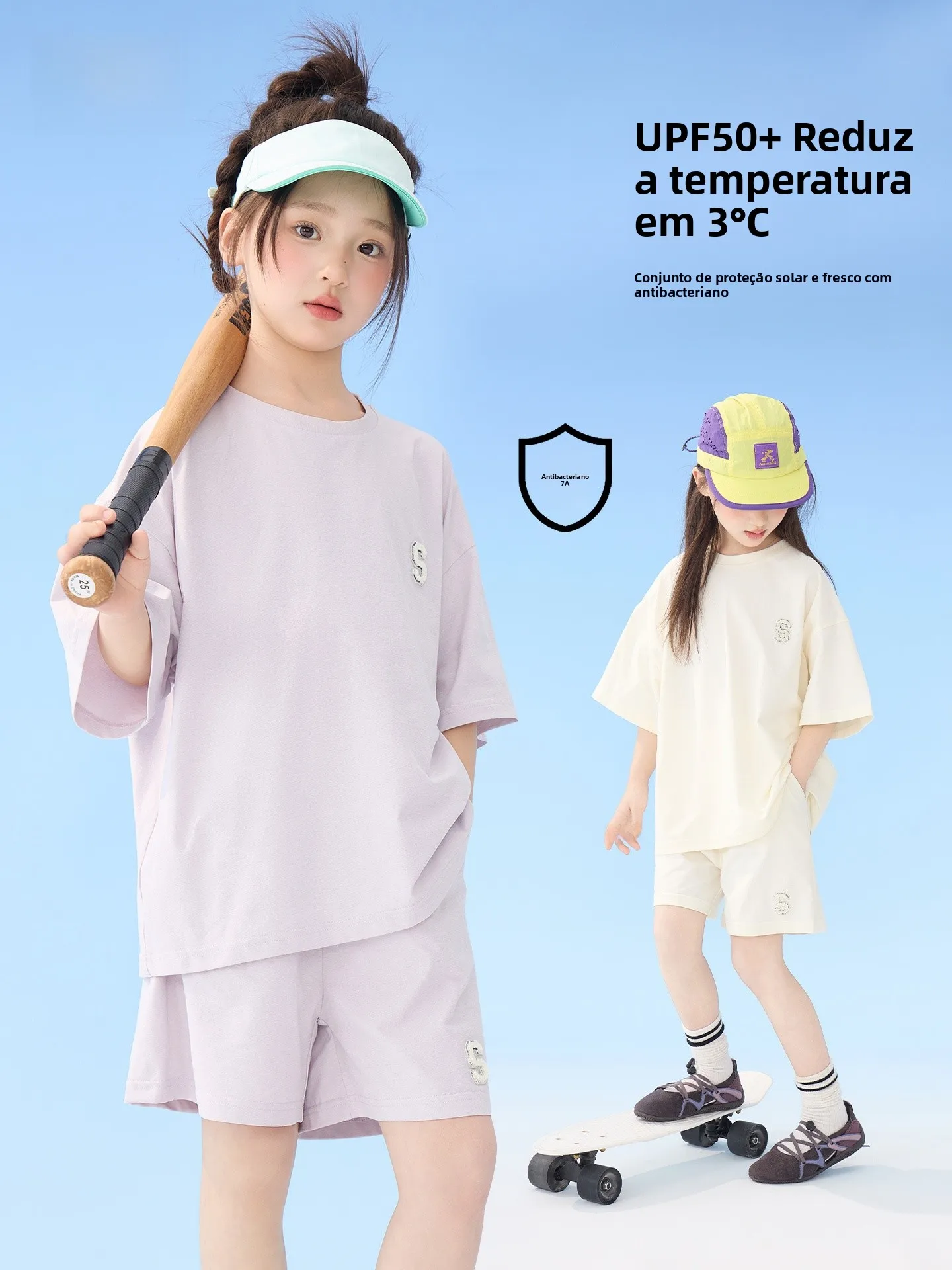 completo-sportivo-estivo-per-ragazze-yojia-maglietta-a-maniche-corte-e-pantaloncini-traspirante-antibatterico-protezione-solare