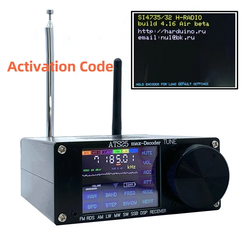 4.17 Air ATS25 Max Decoder Full Band Radio Receiver FM RDS AM LW MW SW SSB DSP Receiver Support 2.4Inch Touch Screen