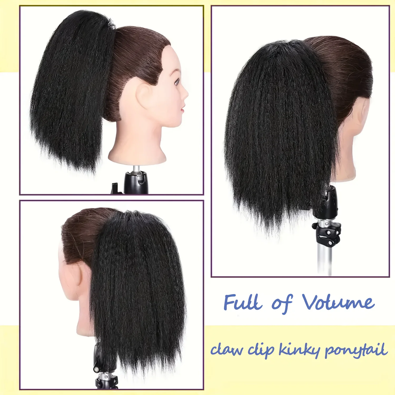 Korte klauw clip in paardenstaart haarextensies Rommelig knotje Haarstuk Natuurlijke zachte synthetische rechte paardenstaart haarstukken voor dames