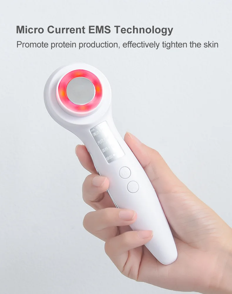 8in1 EMS Facial Massager Lifting Beauty LED Photon + Ultrasonic Skin Scrubber Peeling Shovel Multifunctional Beauty Equipment